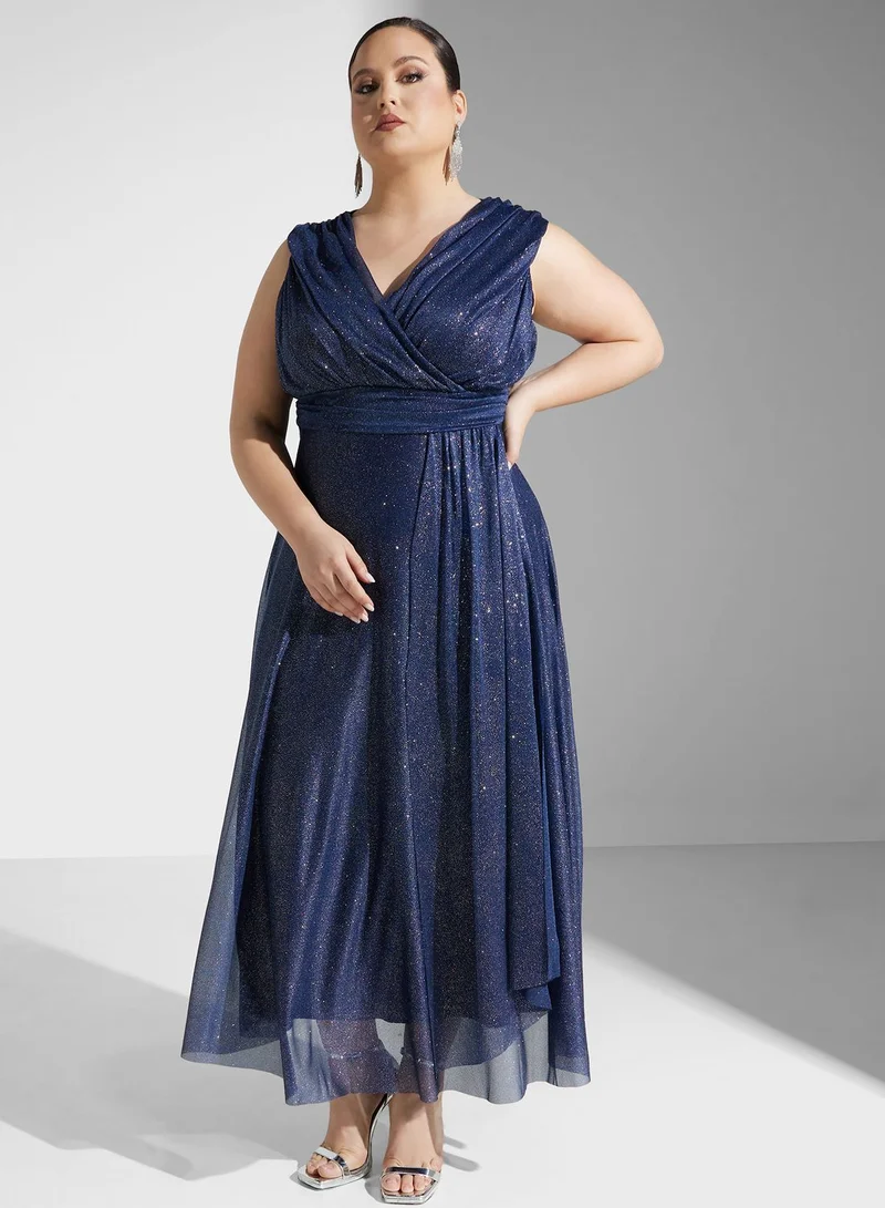 Ella Limited Curve Shimmering A-Line Dress