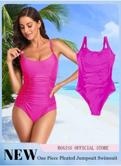 One Piece Women's One Piece Swimsuit Belly Pleated High Stretch Adjustable Straps Swimsuit