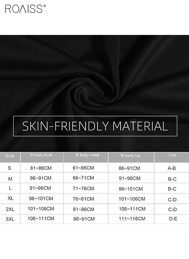 roaiss - One Piece Women's One Piece Swimsuit Belly Pleated High Stretch Adjustable Straps Swimsuit - Image 1