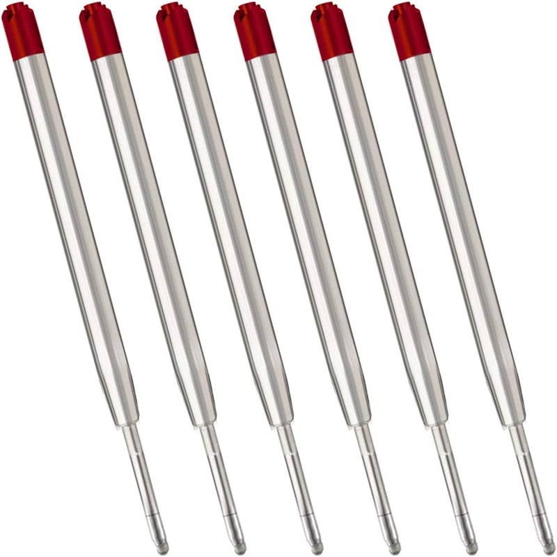 ChaoQ Red Ink Refills (6pcs), Replaceable Pens Refills, 1mm Medium Tip - Red - Image 1