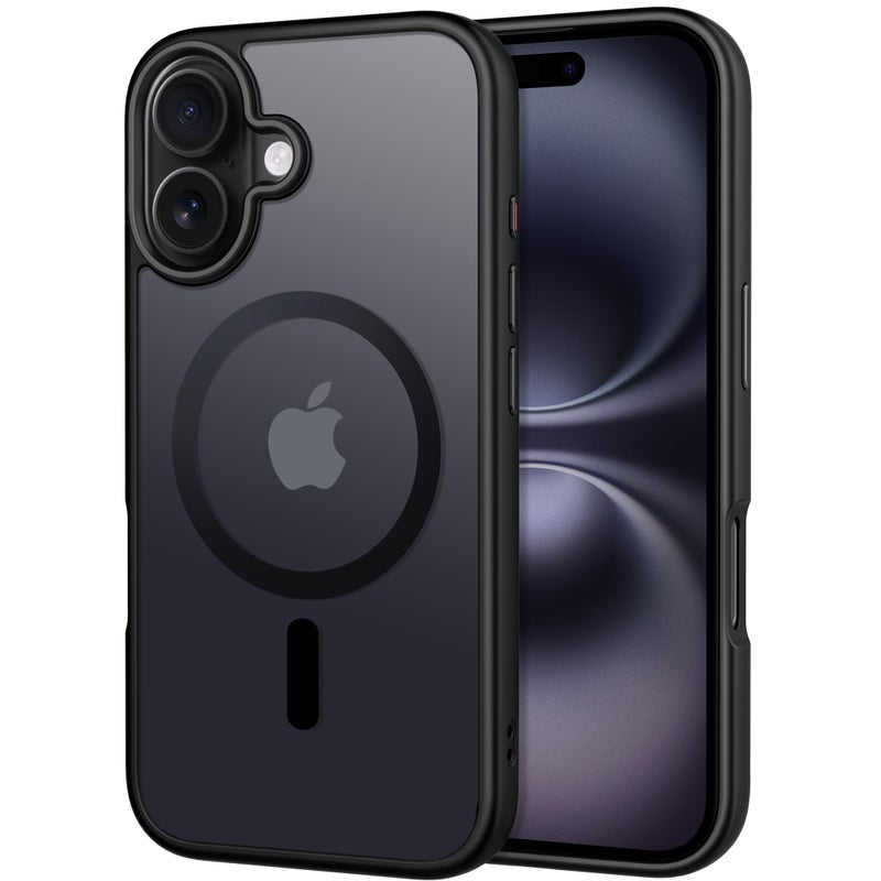 CACOE Magnetic Case for iPhone 16 6.1 inch, Compatible with MagSafe, Thin Slim Fit Anti-Fingerprint Shockproof Bumper TPU Protective Cover for Women Men Girls(Matte Black) - Image 1