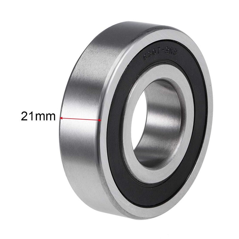 uxcell 6307-2RS Deep Groove Ball Bearings Z2 35x80x21mm Double Sealed Carbon Steel 2pcs - Image 3