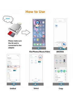SYOSI قارئ بطاقات Micro SD لهاتف iPhone iPad، محول قارئ بطاقات Micro SD، قراءة بطاقة الذاكرة لهاتف iPhone 14/13/12/Pro/11/X/XR/Max/8  - Image 3