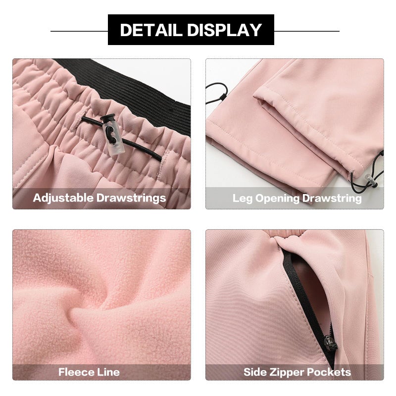 GS SNOWING Women's Snow Pants Waterproof Snowboard Pant Softshell Insulated Fleece Line Ski Pants Winter Warm Outdoor Hiking Pink XL - Image 5