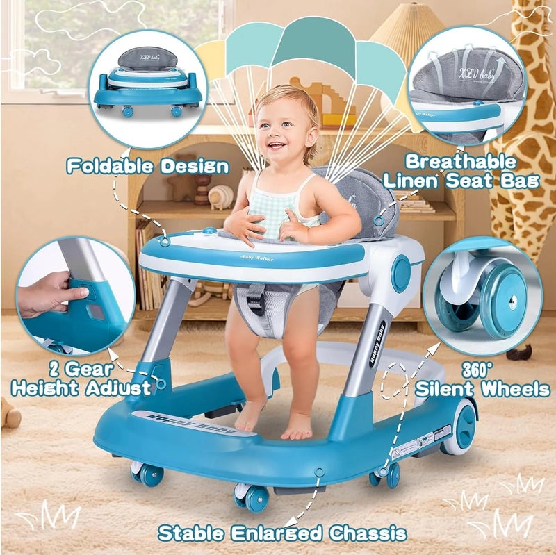 Happy Baby 5-in-1 Baby Walker with Wheels, 4 Height Adjustable Baby Walker and Activity Center for Boys and Girls, Baby Walkers for Children Aged 4-18 Months - Image 2