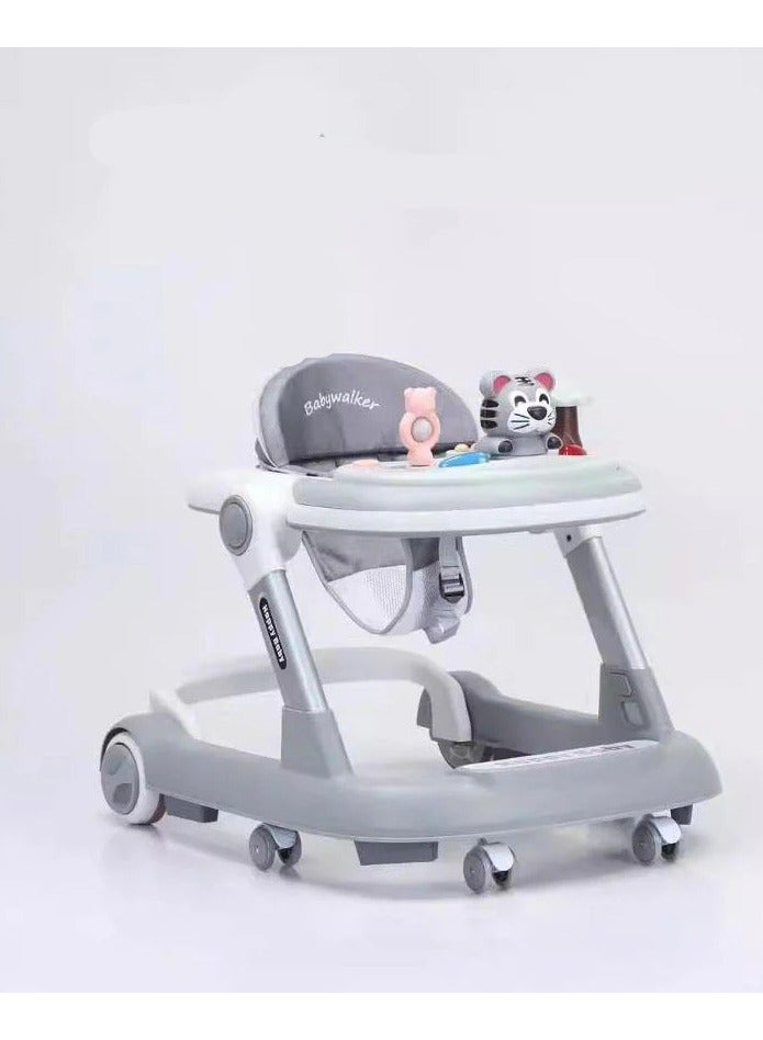 Happy Baby 5-in-1 Baby Walker with Wheels, 4 Height Adjustable Baby Walker and Activity Center for Boys and Girls, Baby Walkers for Children Aged 4-18 Months - Image 1