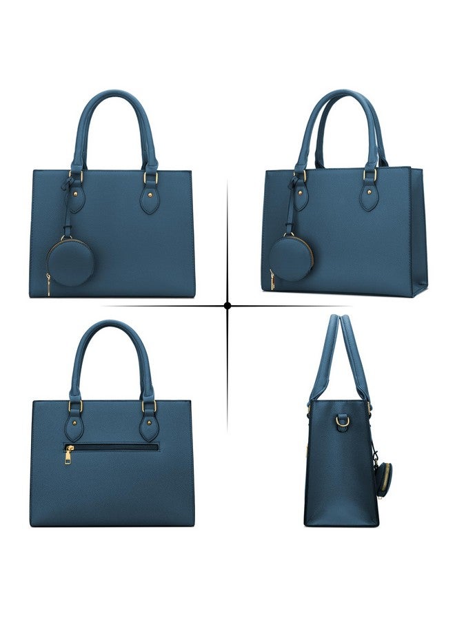 kkxiu KKXIU Triple Compartments Purses and Handbags for Women Fashion Ladies Satchel Shoulder Top Handle Bag - Navy  - Image 4