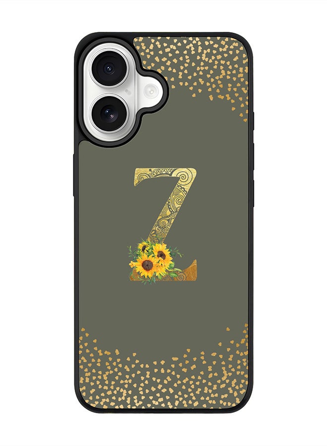 Stylizedd iPhone 17 Case, [Compatible with MagSafe] Slim Magnetic cover Phone Case iPhone 17 -Custom Floral Monogram - Z  (Olive Green ) - Image 1