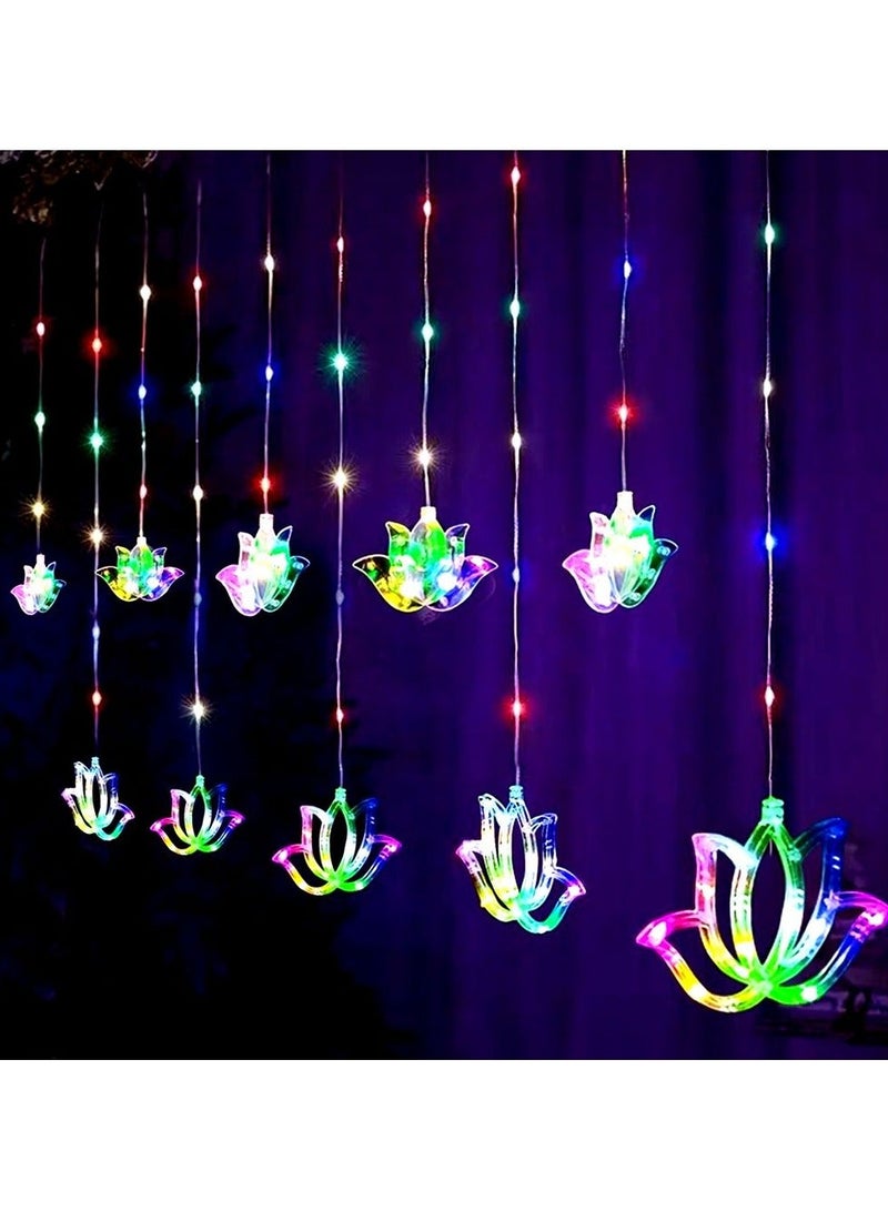 ZAYO LED  Hanging Lotus Light Multicolor Fairy String Lights Color Changing LED Decorative Lights for Wedding Decoration, Party, Home Festival & Event Lighting - 3X1 Meter - Image 2