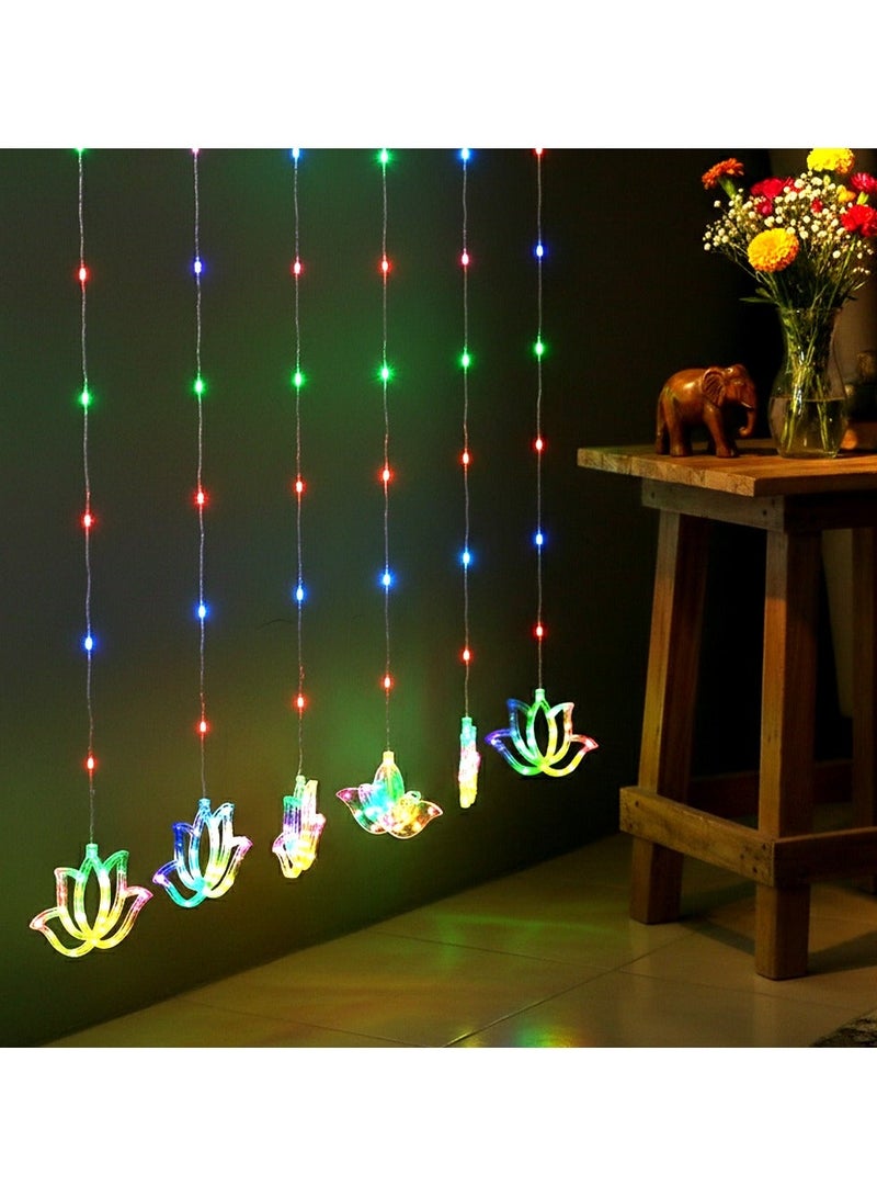 ZAYO LED  Hanging Lotus Light Multicolor Fairy String Lights Color Changing LED Decorative Lights for Wedding Decoration, Party, Home Festival & Event Lighting - 3X1 Meter - Image 3