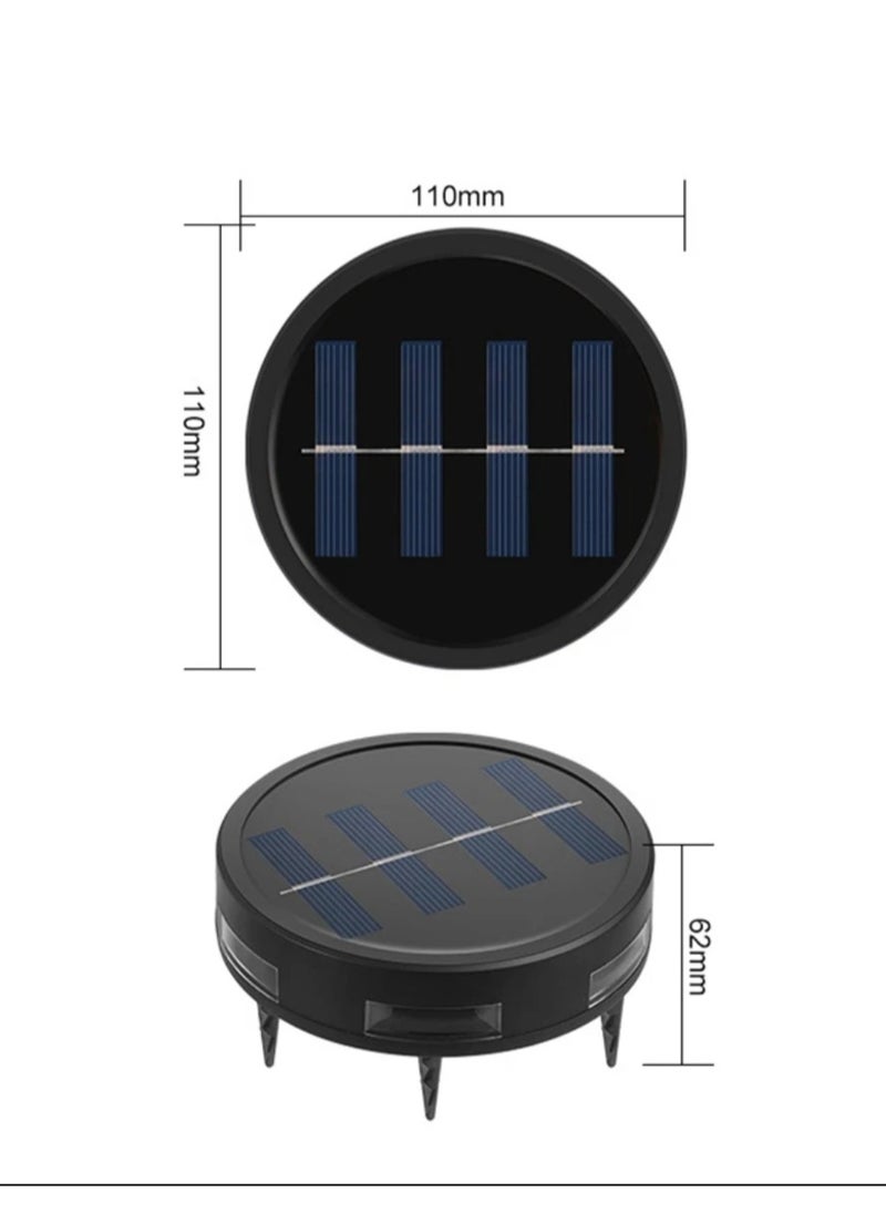 BLUE CORAL - Solar Ground Light Outdoor 4-Pack Waterproof 6LED For Pathway Stairs Lawn Patio Driveway Courtyard Villa Garden Decoration Lamp (Warm) - Image 1