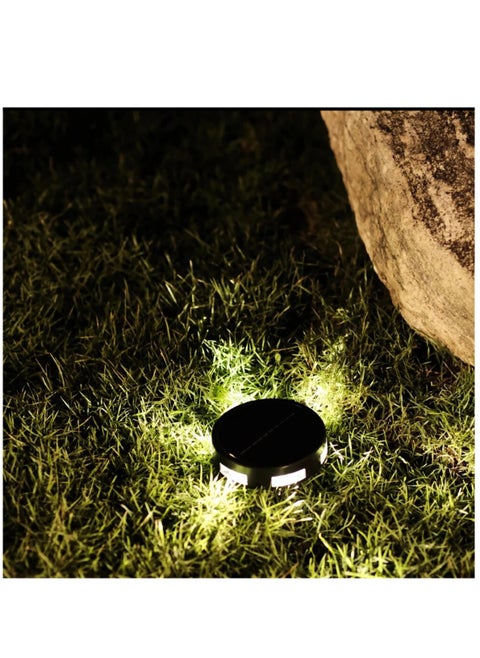 Solar Ground Light Outdoor 4-Pack Waterproof 6LED For Pathway Stairs Lawn Patio Driveway Courtyard Villa Garden Decoration Lamp (Warm)