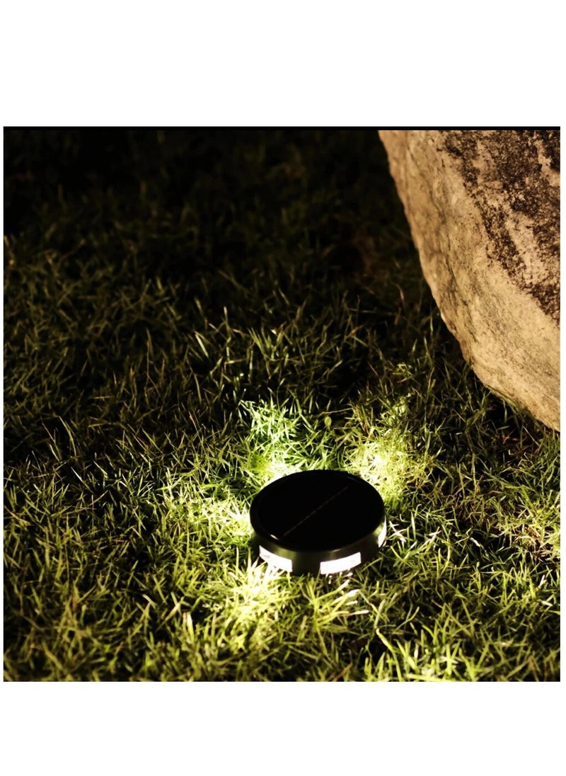 BLUE CORAL - Solar Ground Light Outdoor 4-Pack Waterproof 6LED For Pathway Stairs Lawn Patio Driveway Courtyard Villa Garden Decoration Lamp (Warm) - Image 1