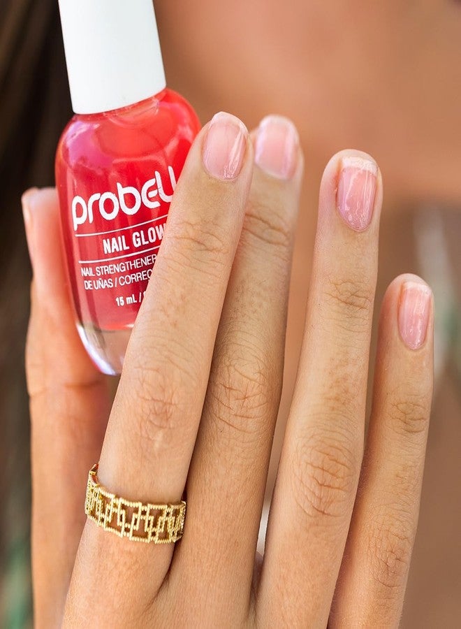 Probelle Nail Glow + Nail Strengthener and Hardener with Sheer Jelly Tint, Hard To Resist Ultra Glowy Nail Shine, Tinted Nails Strengthening Blush for Brittle, Thin, Damaged Nails 0.5 oz (Berry) - Image 5