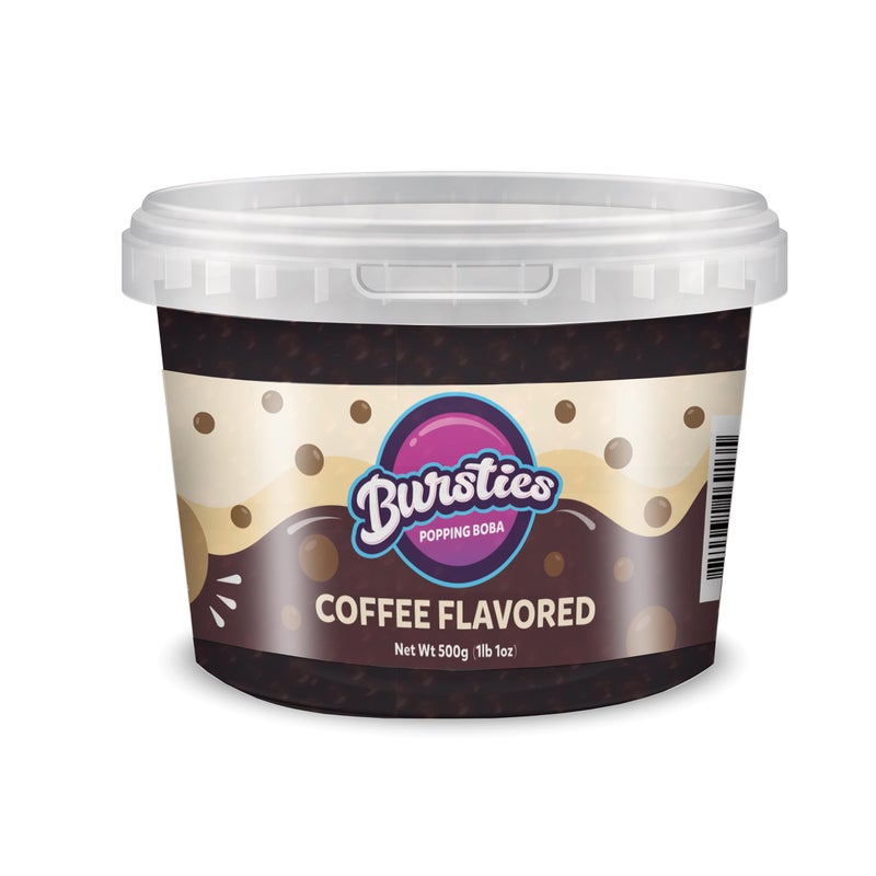 Bursties Coffee Flavored Popping Boba | Bursting Boba for Coffee, Bubble Tea, Desserts, Breakfasts and Snacks | Coffee Flavored Bursting Boba - Image 1