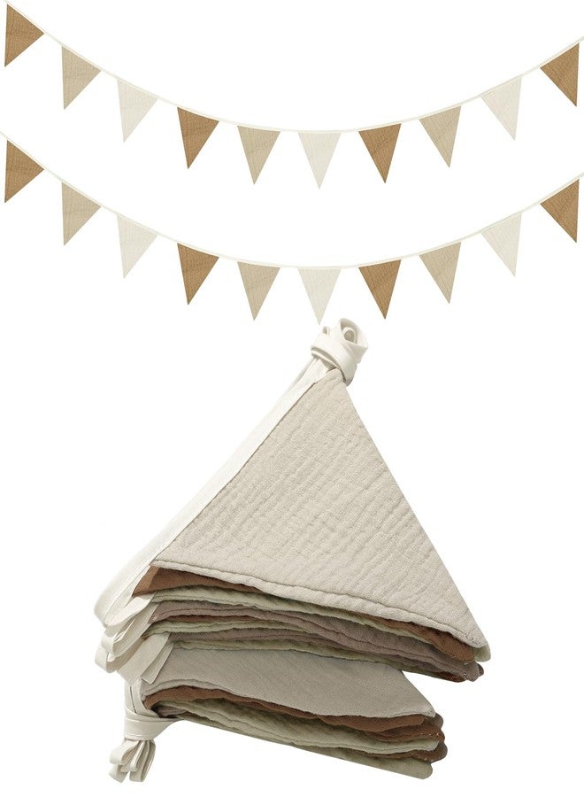 Oudain 15.5 ft Pennant Banner Flags, 2 Pcs Nursery Garland Triangle Bunting Flag Baby Banner for Nursery Decor Baby Birthday Boho Wedding Shower Party Event, Each 7.75 ft(Simple Color) - Image 1