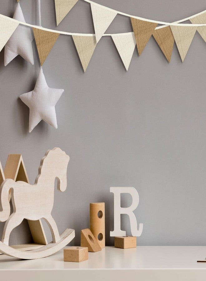 Oudain 15.5 ft Pennant Banner Flags, 2 Pcs Nursery Garland Triangle Bunting Flag Baby Banner for Nursery Decor Baby Birthday Boho Wedding Shower Party Event, Each 7.75 ft(Simple Color) - Image 4