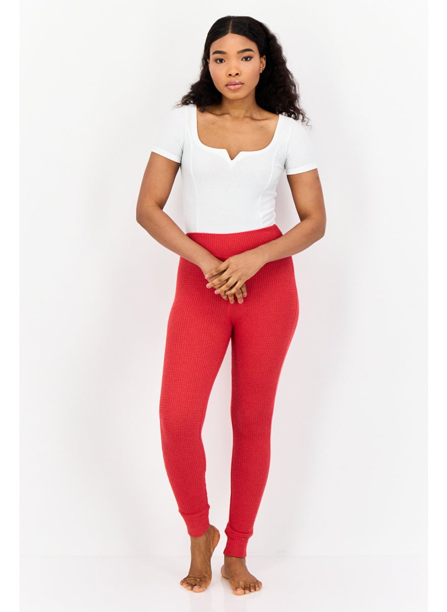 Aerie Women Knitted Pull On Leggings, Red  - Image 2