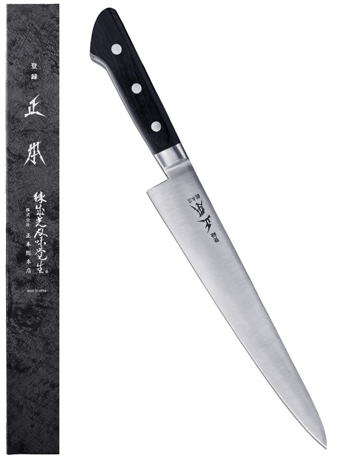 VG SUJIHIKI SLICING KNIFE 105 270MM MADE IN JAPAN PROFESSIONAL JAPANESE SLICER KNIFE FOR BRISKET MEAT SASHIMI SUPER SHARP JAPANESE STAINLESS STEEL BLADE FULL TANG POM HANDLE BLACK