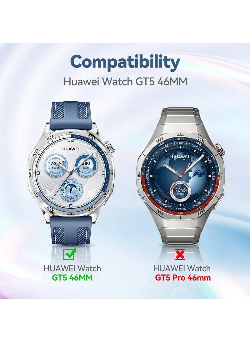 Full Coverage Case for Huawei Watch GT5(46MM),All-around Anti Scratch Shockproof Protective Hard PC Tempered Glass Compatible with Huawei Watch GT5 46 MM,Black - Image 3