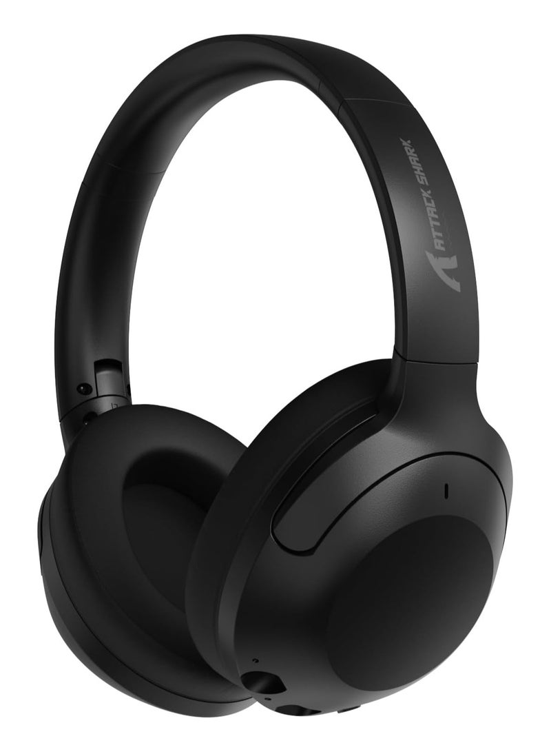 ATTACK SHARK G300 Wireless Over-Ear Headphones with Active Noise Cancelling,Bluetooth 5.3,40H Playtime,Deep Bass HD Stereo Sound,Built-in Mic,Comfortable Design for Travel/Home Office/Gaming(Black) - Image 1