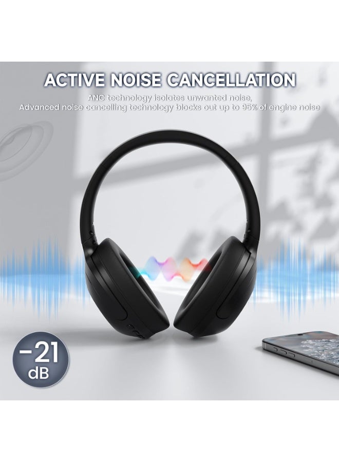 ATTACK SHARK G300 Wireless Over-Ear Headphones with Active Noise Cancelling,Bluetooth 5.3,40H Playtime,Deep Bass HD Stereo Sound,Built-in Mic,Comfortable Design for Travel/Home Office/Gaming(Black) - Image 3