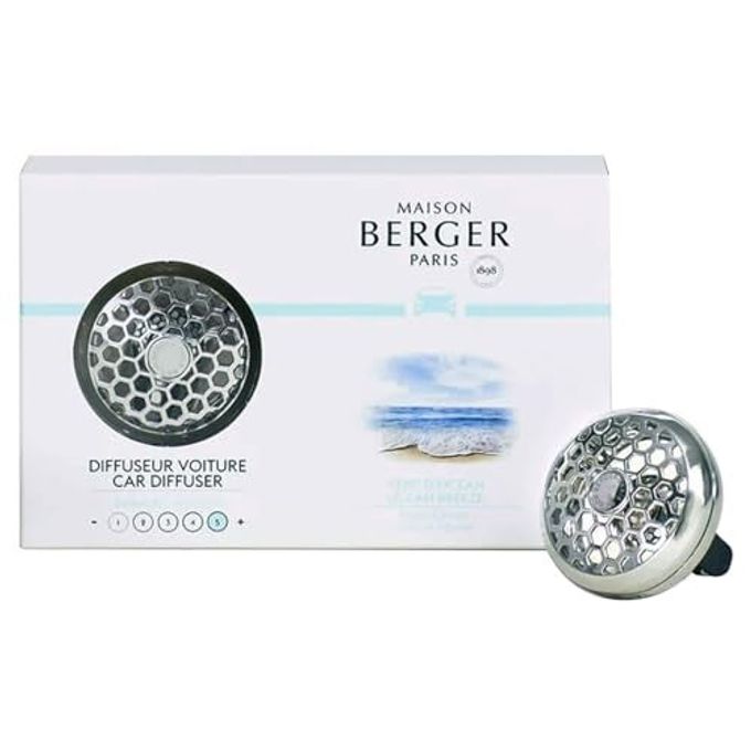 Maison Berger Refillable Car Air Freshener Vent Clip Diffuser Set 3.1 X 2 X 0.8 Inches Made In France (Ocean Breeze) - Image 1