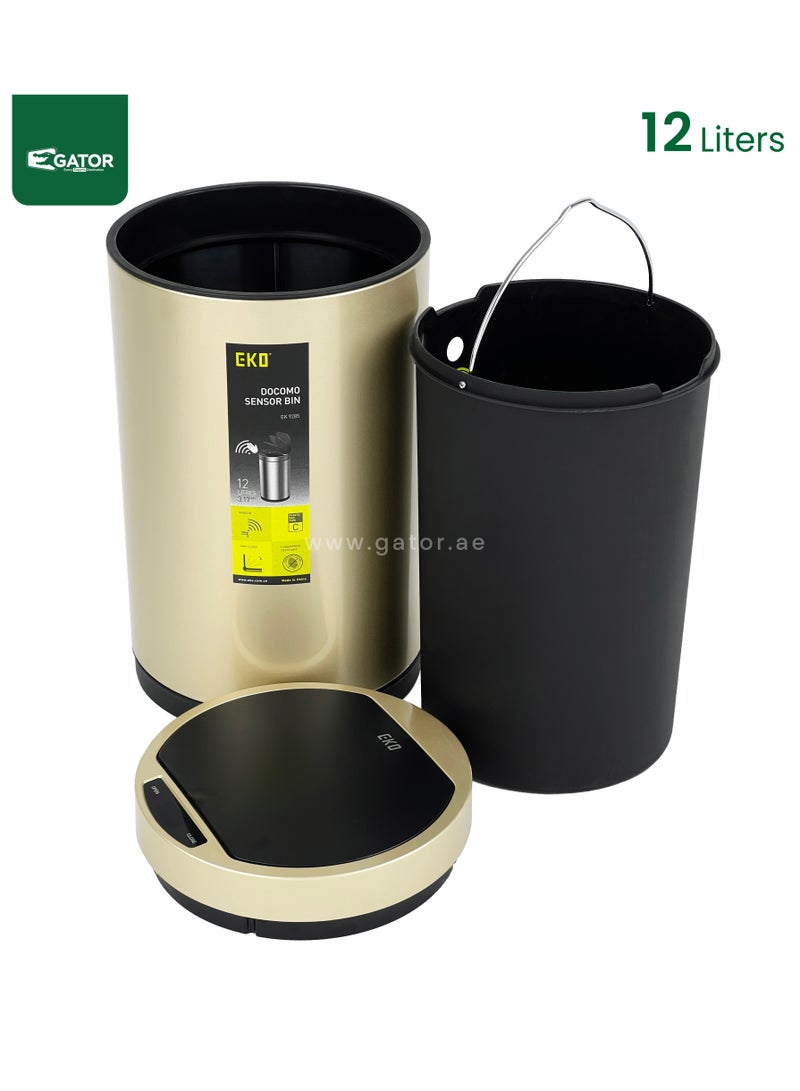 EKO EKO Stainless Steel Sensor Type Round Bin 12L - Image 3