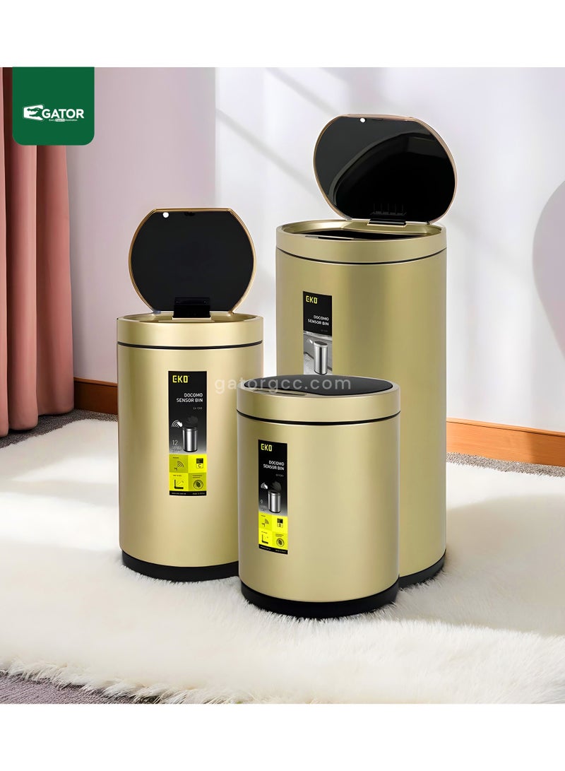 EKO EKO Stainless Steel Sensor Type Round Bin 12L - Image 4