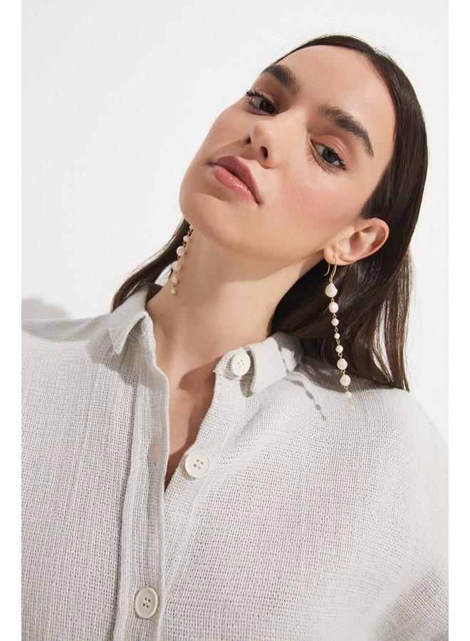 جون قميص قطن نسائي واسع بقصة بوي فريند حصري من جوني ستون - Image 2