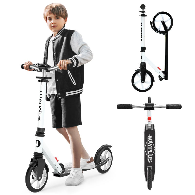 WAYPLUS Kick Scooter for Ages 6+,Kid, Teens & Adults. Max Load 240 LBS. Foldable, Lightweight, 8IN Big Wheels for Kids, Teen and Adults, 4 Adjustable Levels. Bearing ABEC9 - Image 1