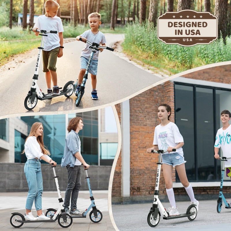 WAYPLUS Kick Scooter for Ages 6+,Kid, Teens & Adults. Max Load 240 LBS. Foldable, Lightweight, 8IN Big Wheels for Kids, Teen and Adults, 4 Adjustable Levels. Bearing ABEC9 - Image 5