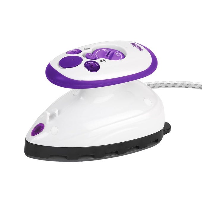 TRAVEL IRON QUILTING MINI STEAM CRAFT IRON WITH CERAMIC SOLEPLATE SMALL COMPACT TRAVEL STEAMER PERFECT FOR TRAVEL QUILTING SEWING PURPLEWHITE