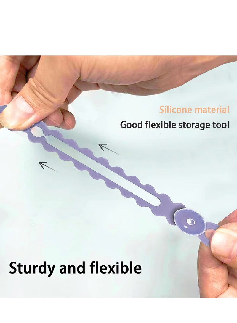 Loquat 15 Pcs Colorful Silicone Cable Ties, Reusable Cord Organizers for Home, Office and Travel, Keep Your Space Tidy - Image 4