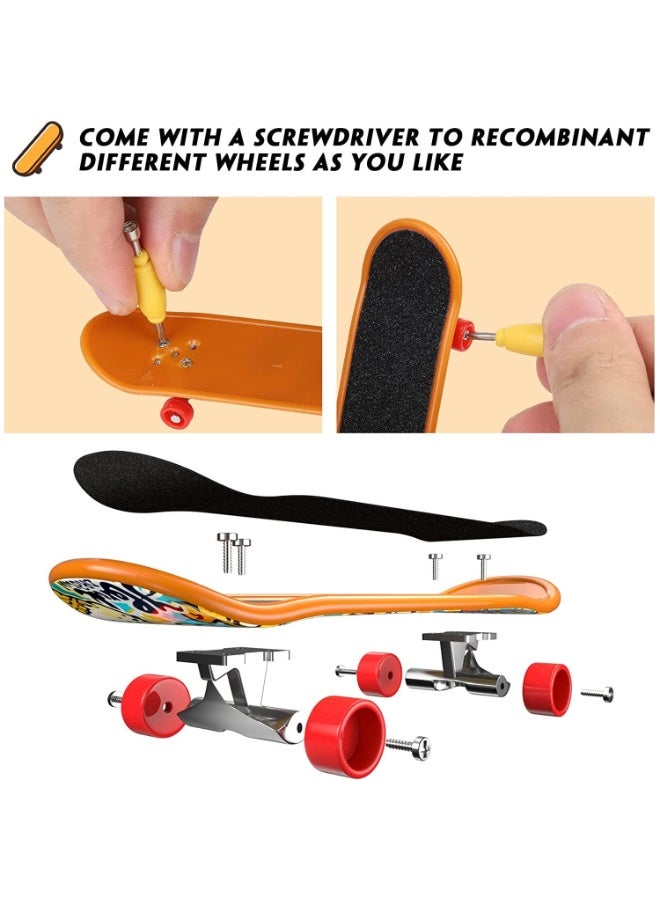 جيه زد اس مجموعة JZS Mini Finger Skateboard DIY من 3 قطع، مجموعة أدوات البدء الاحترافية لألواح التزلج الصغيرة، تمرين إبداعي للأصابع، هدية إبداعية لحفلات أعياد ميلاد الأطفال - Image 3