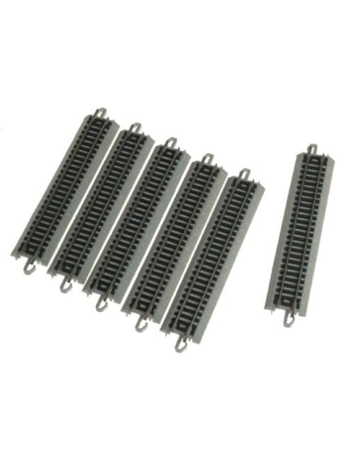 Bachmann Bachmann Trains - Snap-Fit E-Z TRACK 5” STRAIGHT TRACK (6/card) - NICKEL SILVER Rail With Grey Roadbed - N Scale, 8  - Image 2