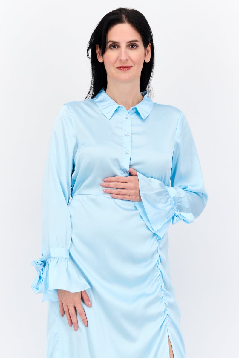 VERO MODA فستان ميدي بسيط للنساء، تركواز - Image 2