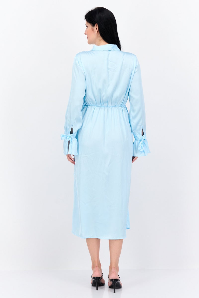 VERO MODA فستان ميدي بسيط للنساء، تركواز - Image 4