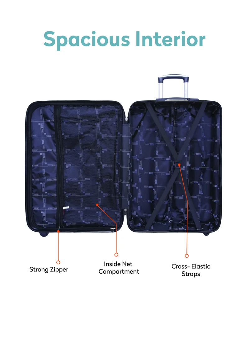 PARAJOHN Blue Hard Case Luggage Trolley for Unisex ABS Lightweight Travel Bag 4 Double Wheeled Suitcase  | Best Price UAE