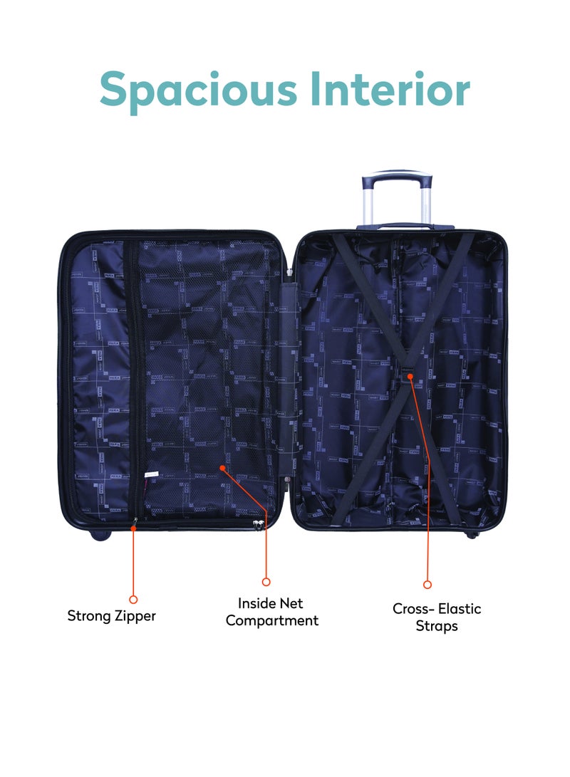 PARAJOHN Hard Case Luggage Trolley for Unisex ABS Lightweight Travel Bag 4 Double Wheeled Suitcase - Image 3