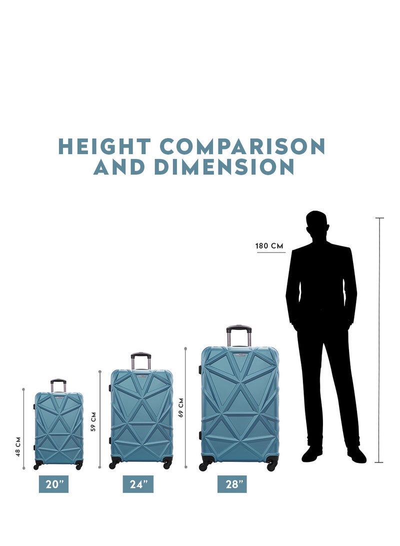 PARAJOHN Hard Case Luggage Trolley for Unisex ABS Lightweight Travel Bag 4 Double Wheeled Suitcase - Image 4