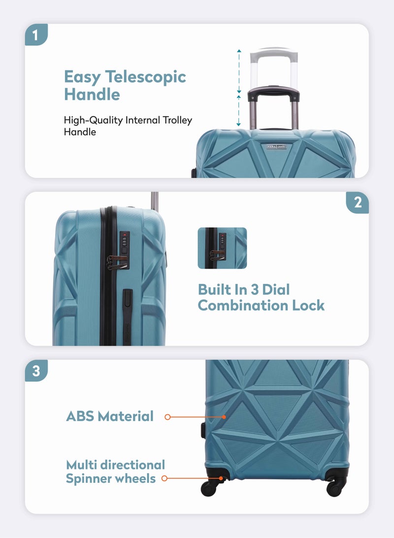 PARAJOHN Hard Case Luggage Trolley for Unisex ABS Lightweight Travel Bag 4 Double Wheeled Suitcase - Image 2