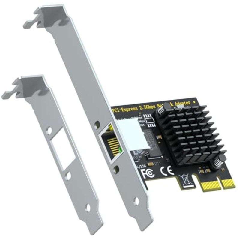 بطاقة شبكة PCIe LE8105 2.5 جيجا بايت للكمبيوتر المكتبي، منفذ RJ45 LAN بسرعة 2500/1000/100 ميجا بت في الثانية جيجابت إيثرنت، واجهة PCIE X1، دعامة عادية منخفضة المستوى للكمبيوتر المكتبي/الخادم، منفذ RJ45، سرعة 2500/1000/100 ميجا بت في الثانية - Image 1