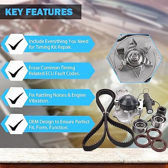 ريحني طقم حزام التوقيت مع مضخة ماء ل 30 لتر 35 لتر 37 لتر 20032017 هوندا أكورد بايلوت أوديسي ريدجلاين أكيورا MDX RDX RL Tl Tsx Zdx استبدال طقم مضخة الماء Tckwp329 Tkh002 - Image 5