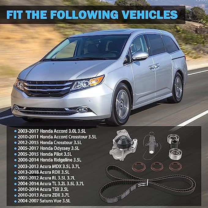ريحني طقم حزام التوقيت مع مضخة ماء ل 30 لتر 35 لتر 37 لتر 20032017 هوندا أكورد بايلوت أوديسي ريدجلاين أكيورا MDX RDX RL Tl Tsx Zdx استبدال طقم مضخة الماء Tckwp329 Tkh002 - Image 3