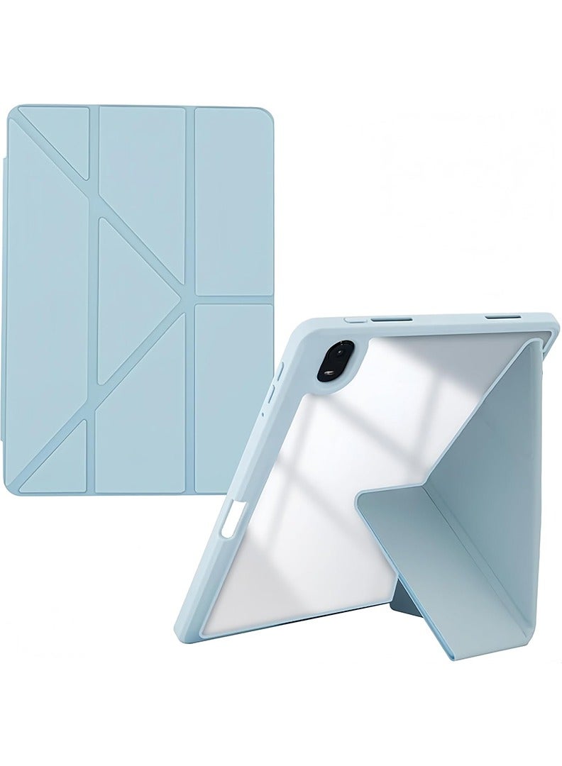 Theodor Case for iPad (A16) 11th 11 inch 2025 Gen iPad 11 Case/Case For iPad 10th Gen Case 2022 iPad 10 Case with Pencil Holder 8 Mutil Angles Folding Auto Wake/Sleep Transparent Shell Back with Pencil Holder Smart Cover for 11" iPad 11th 2025/10.9"iPad 10th Gen 2022- Sky Blue - Image 1