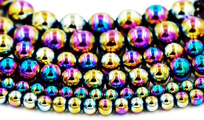 Zenkeeper Rainbow Hematite Gemstone Beads for Jewelry Making 10 MM Hematite Gemstones Loose Stone Beads 35-38 PCS - Image 3