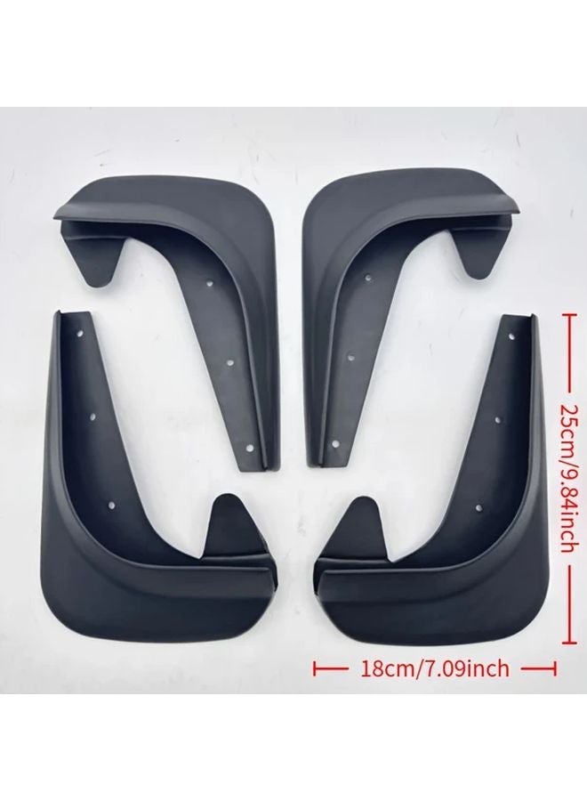 Universal Mud Flaps 4Pcs Durable PP Front Rear Fender Protector Black - Image 3