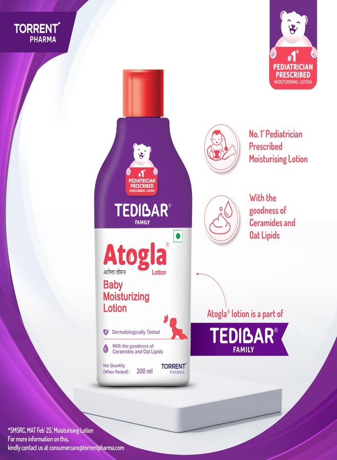 Atogla Baby Lotion 200ml from Tedibar Family | No. 1* Pediatrician prescribed Moisturising Lotion- By Torrent Pharma - Image 5