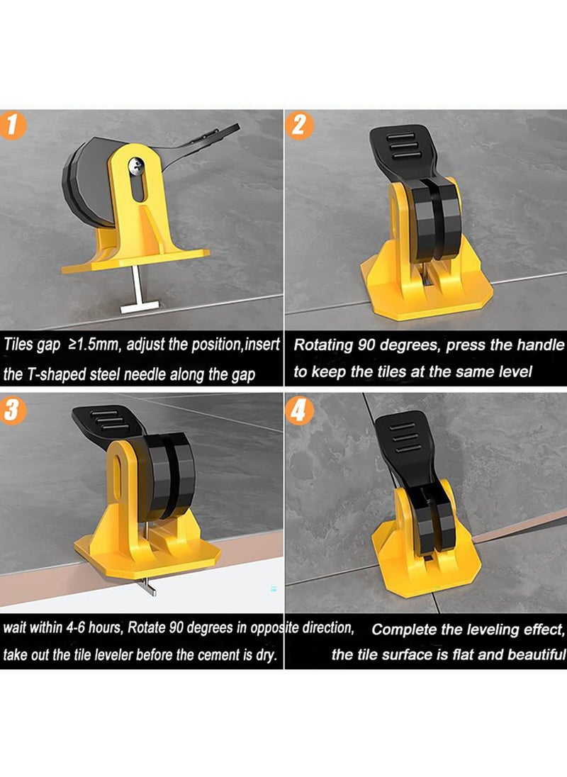 Generic - Tile Leveling System Kit, 50 Pcs Reusable Tile Levelers with 50 Pcs Replaceable Spare Steel T-Pin, Tile Tools for Installation Tile Installation Leveler Tool Set for 8-12mm Tiles, Wall & Floor - Image 1